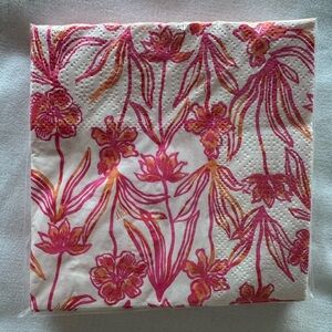 Lilly Pulitzer Floral Pink and Orange Napkins